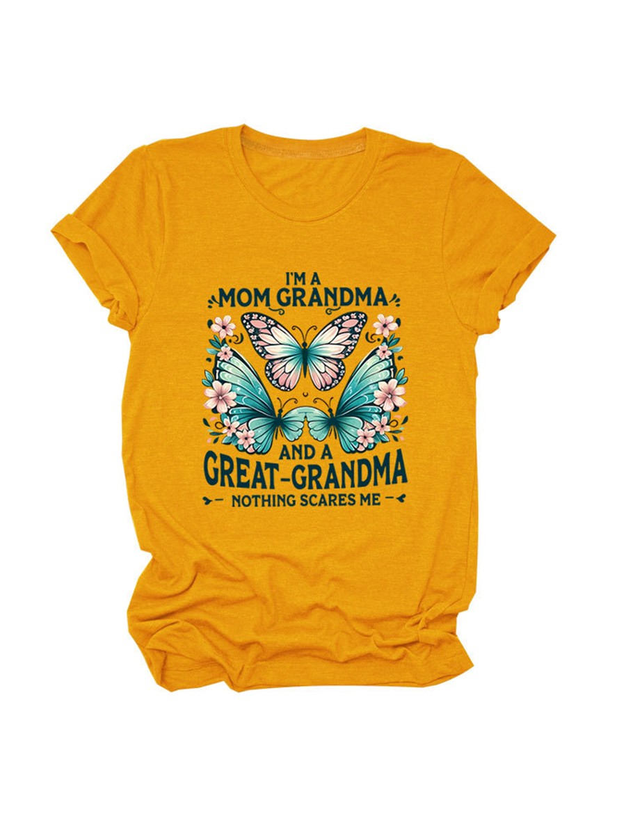 Colorful Women's Cotton TShirt with Butterfly Print for Summer Outings - Picture 21 of 107