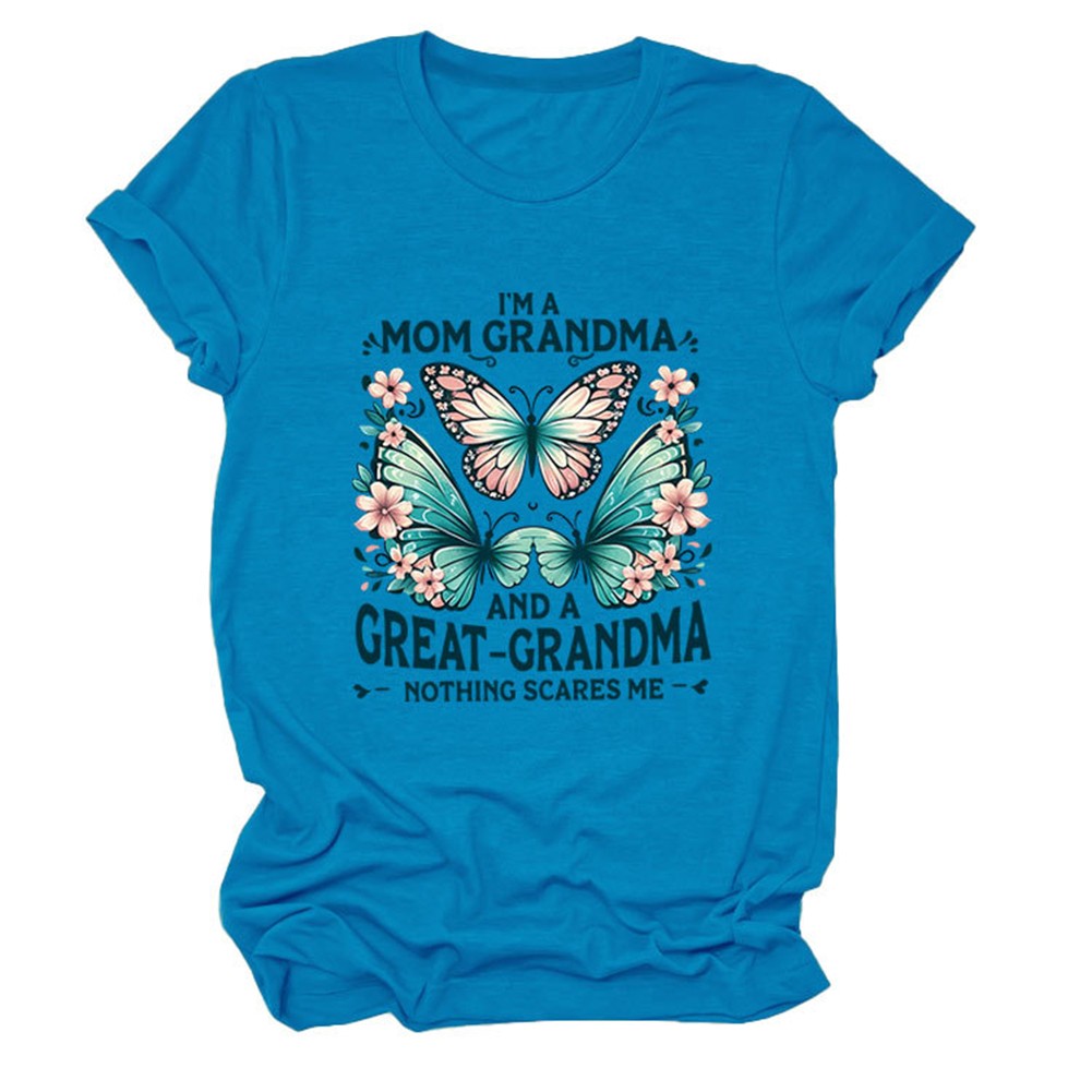 Colorful Women's Cotton TShirt with Butterfly Print for Summer Outings - Picture 92 of 107