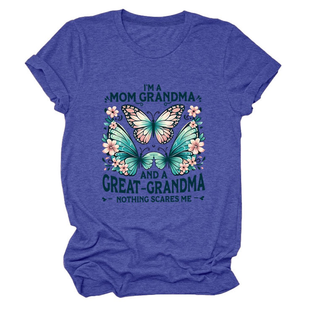Colorful Women's Cotton TShirt with Butterfly Print for Summer Outings - Picture 64 of 107