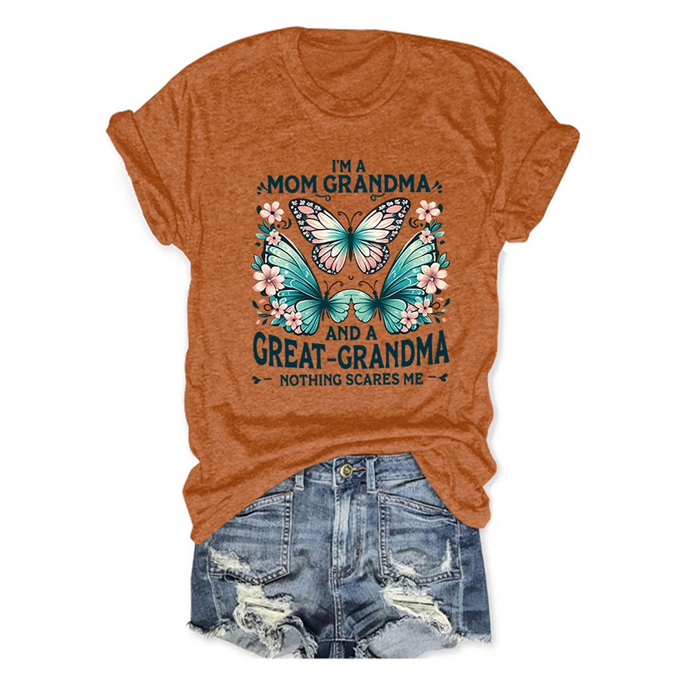 Colorful Women's Cotton TShirt with Butterfly Print for Summer Outings - Picture 107 of 107