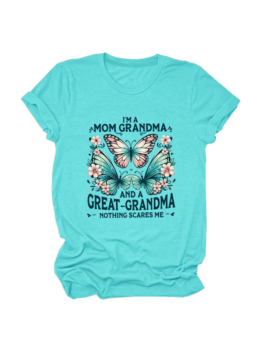 Colorful Women's Cotton TShirt with Butterfly Print for Summer Outings - Picture 41 of 107