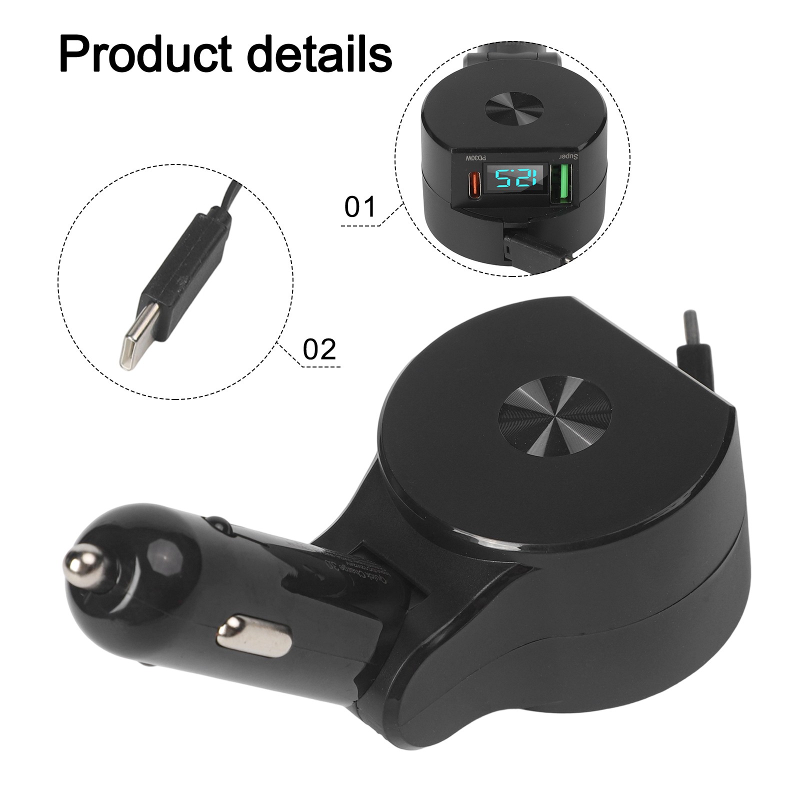 Chargeur Voiture 66W Double Sortie avec Affichage Num��rique pour Charge Rapide - Photo 26 sur 33