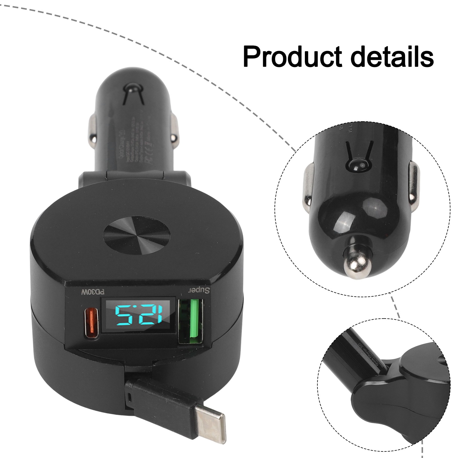 Chargeur Voiture 66W Double Sortie avec Affichage Num��rique pour Charge Rapide - Photo 27 sur 33