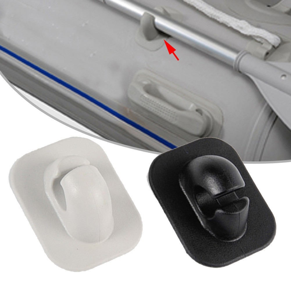 Inflatable Boat Paddle Holder Oar Keeper Oar Clip Mount Patch Oar Holder Clip For Canoe Marine Inflatable Boat Fishing Raft Accessories Gray White