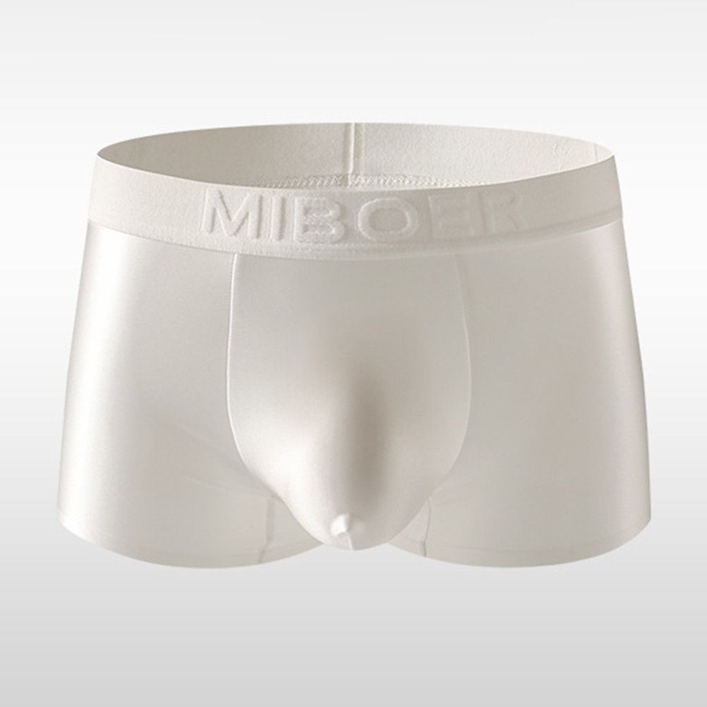 Calzoncillos boxer de satén de seda helada para hombre ropa interior lisa cómodo ajuste transpirable - Imagen 10 de 18