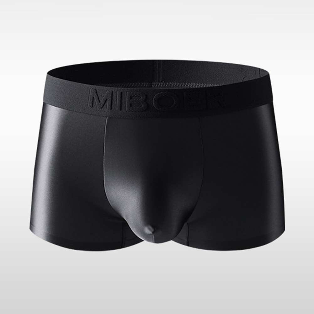 Calzoncillos boxer de satén de seda helada para hombre ropa interior lisa cómodo ajuste transpirable - Imagen 8 de 18