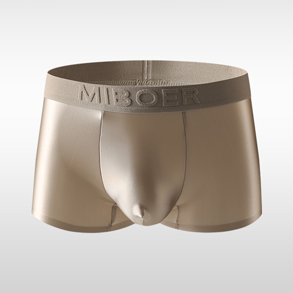 Calzoncillos boxer de satén de seda helada para hombre ropa interior lisa cómodo ajuste transpirable - Imagen 14 de 18
