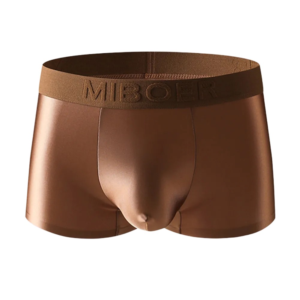Calzoncillos boxer de satén de seda helada para hombre ropa interior lisa cómodo ajuste transpirable - Imagen 18 de 18