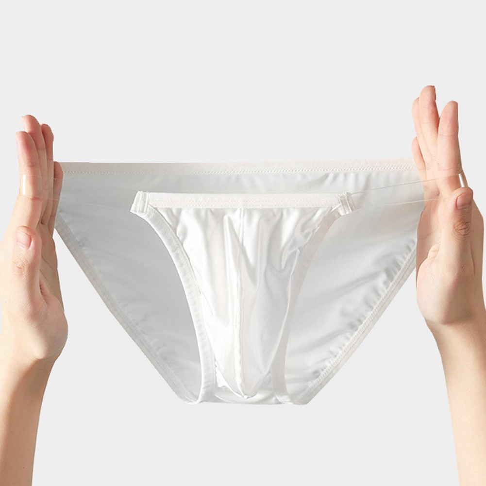 Men's Low Rise Briefs with Breathable Transparent Pouch in Ice Silk Material - Picture 15 of 25