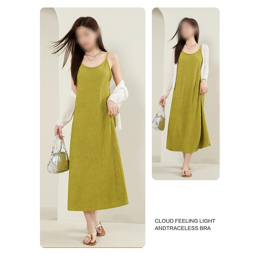 Fashionable Women's Medium Long Dress in Solid Color Perfect for Clubs - Picture 8 of 9