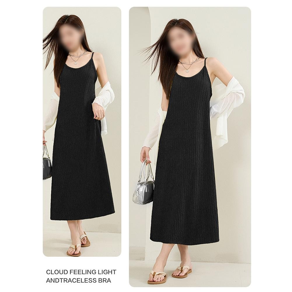 Fashionable Women's Medium Long Dress in Solid Color Perfect for Clubs - Picture 5 of 9