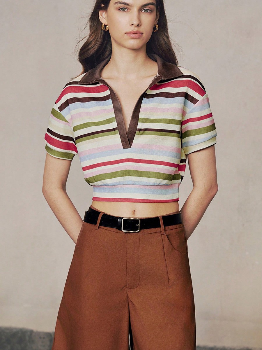 Fashionable Womens Stripe Blouse for Summer Parties and Casual Outings - Picture 19 of 63