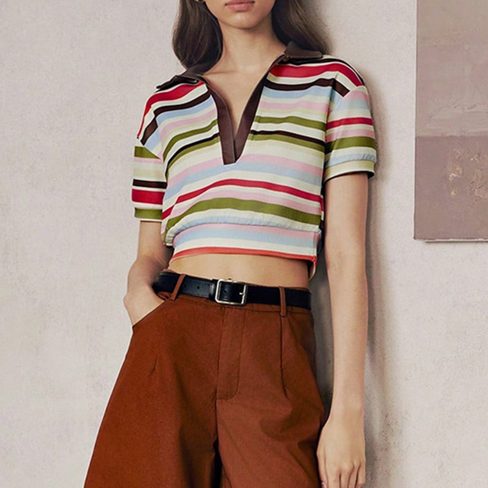 Fashionable Womens Stripe Blouse for Summer Parties and Casual Outings - Picture 24 of 63