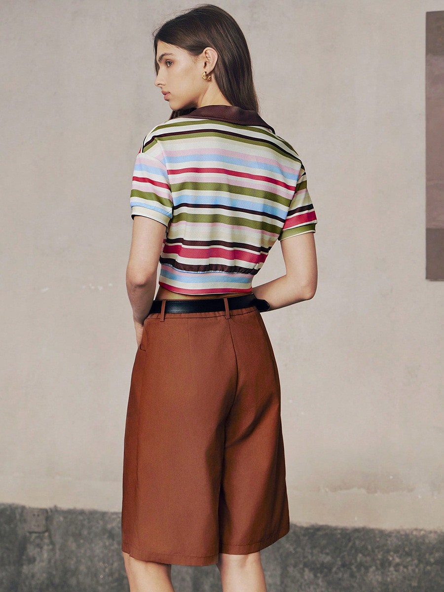 Fashionable Womens Stripe Blouse for Summer Parties and Casual Outings - Picture 21 of 63