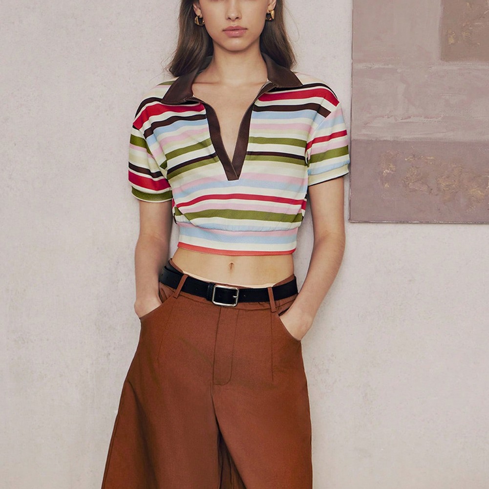 Fashionable Womens Stripe Blouse for Summer Parties and Casual Outings - Picture 26 of 63