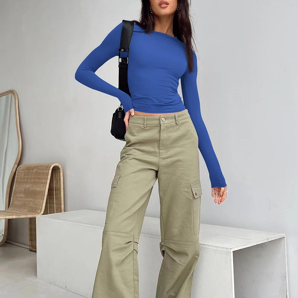 Comfortable Women's Long Sleeve Slim Fit T Shirt for Vacation and Daily - Picture 74 of 90