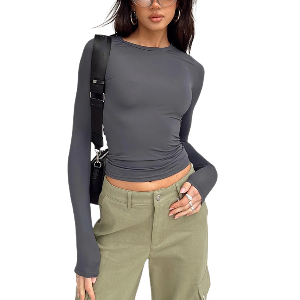 Comfortable Women's Long Sleeve Slim Fit T Shirt for Vacation and Daily - Picture 25 of 90