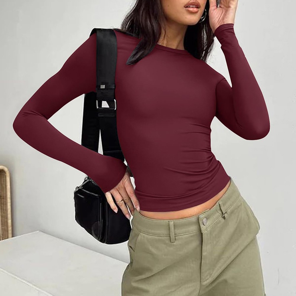 Comfortable Women's Long Sleeve Slim Fit T Shirt for Vacation and Daily - Picture 80 of 90