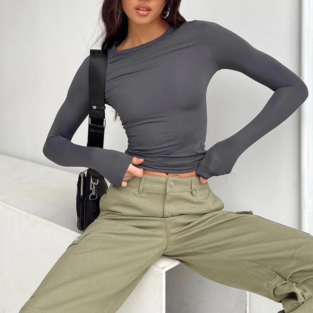 Comfortable Women's Long Sleeve Slim Fit T Shirt for Vacation and Daily - Picture 33 of 90