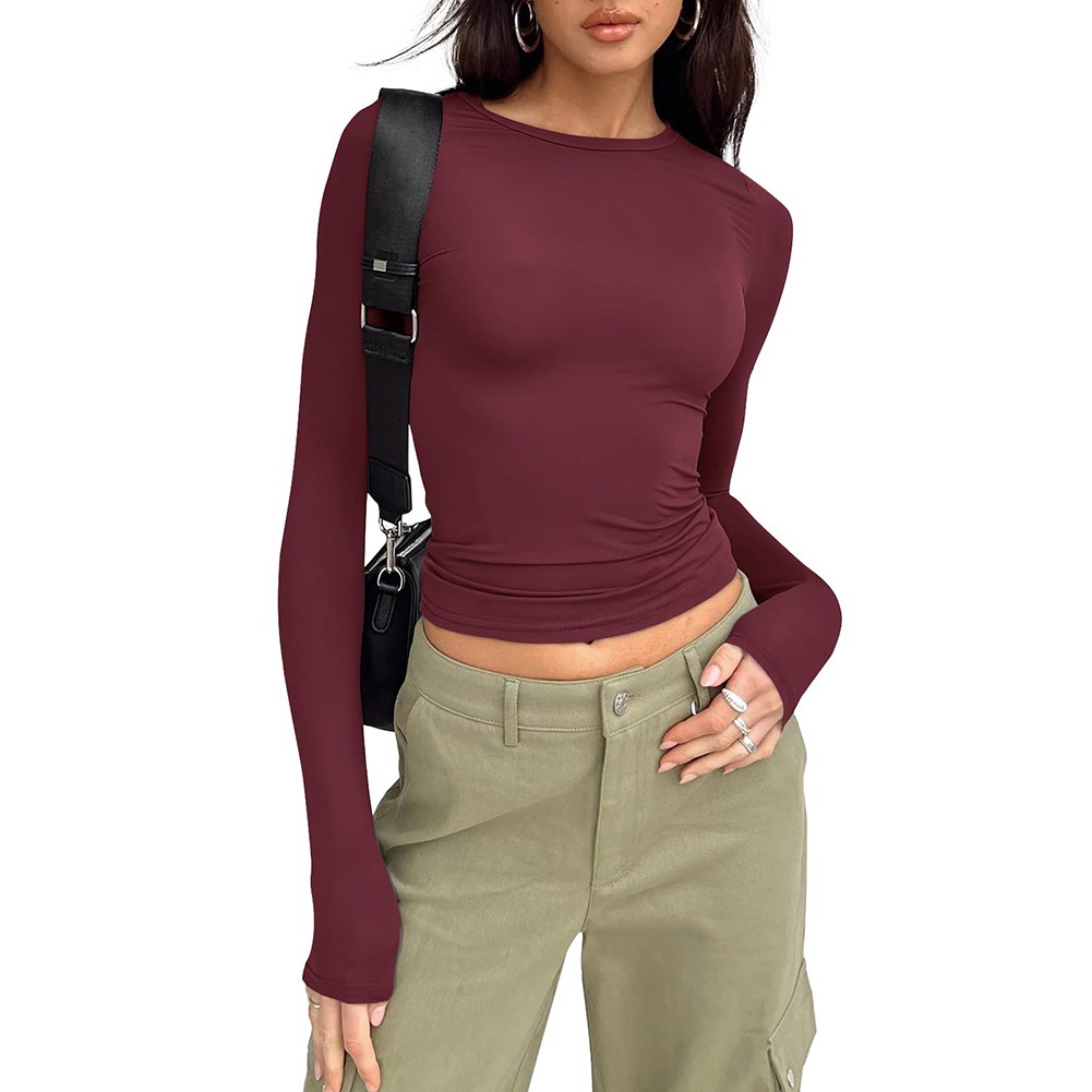 Comfortable Women's Long Sleeve Slim Fit T Shirt for Vacation and Daily - Picture 75 of 90