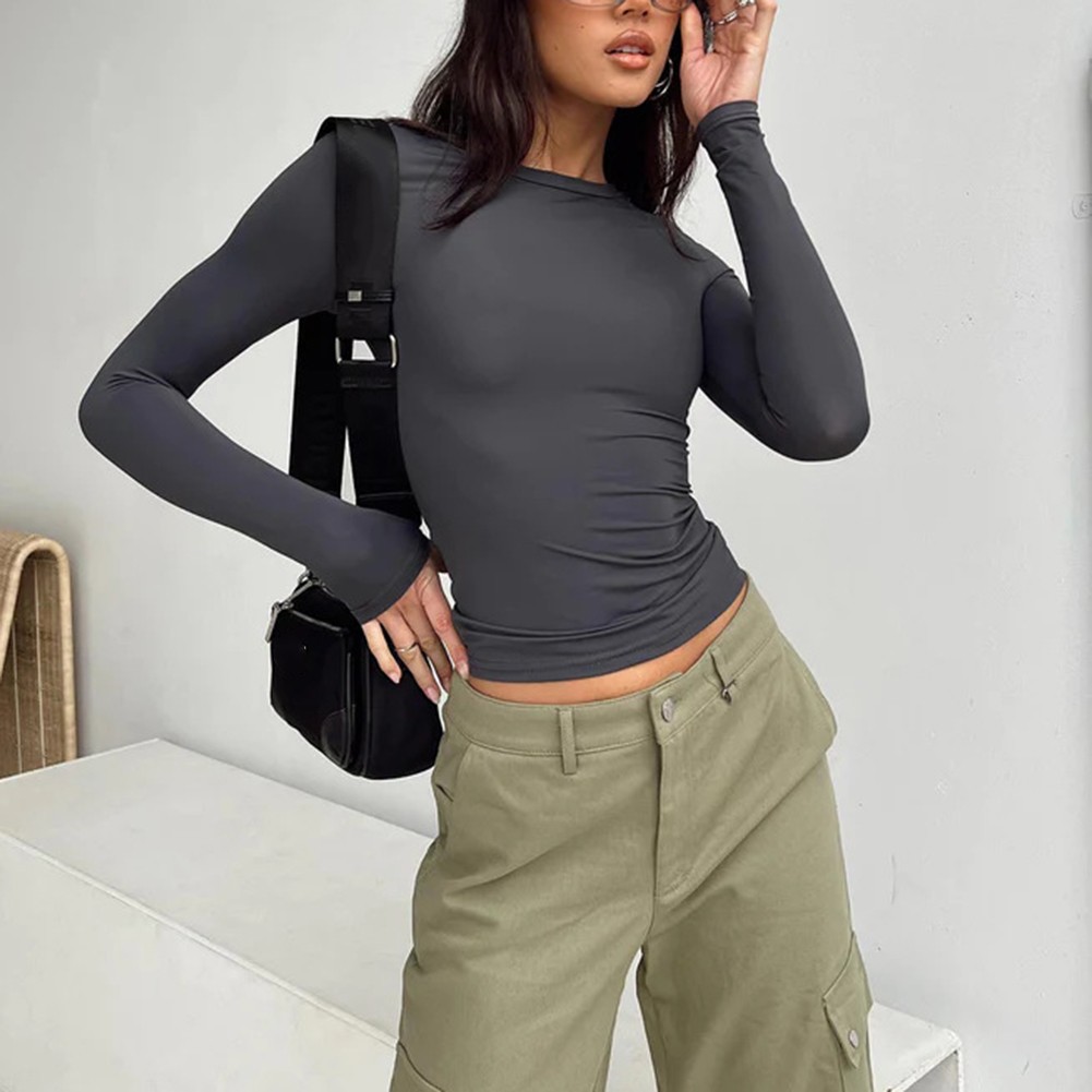 Comfortable Women's Long Sleeve Slim Fit T Shirt for Vacation and Daily - Picture 34 of 90