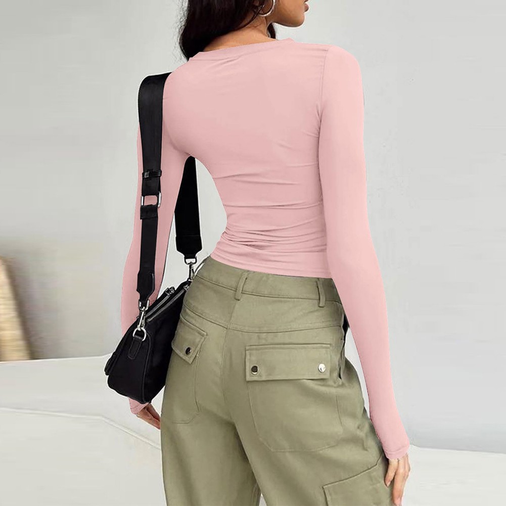 Comfortable Women's Long Sleeve Slim Fit T Shirt for Vacation and Daily - Picture 89 of 90