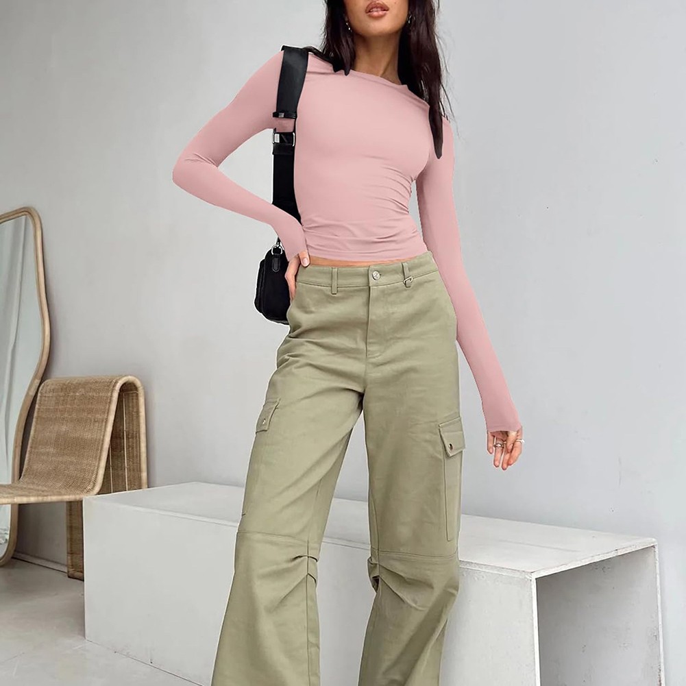 Comfortable Women's Long Sleeve Slim Fit T Shirt for Vacation and Daily - Picture 90 of 90