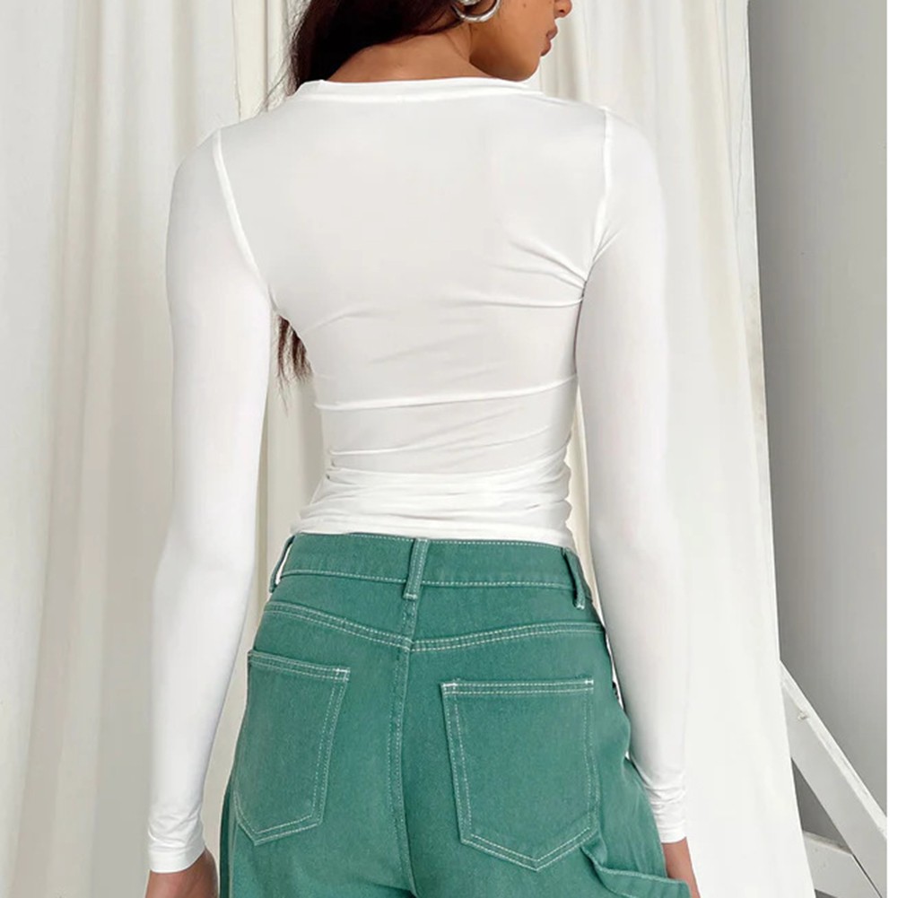 Comfortable Women's Long Sleeve Slim Fit T Shirt for Vacation and Daily - Picture 46 of 90