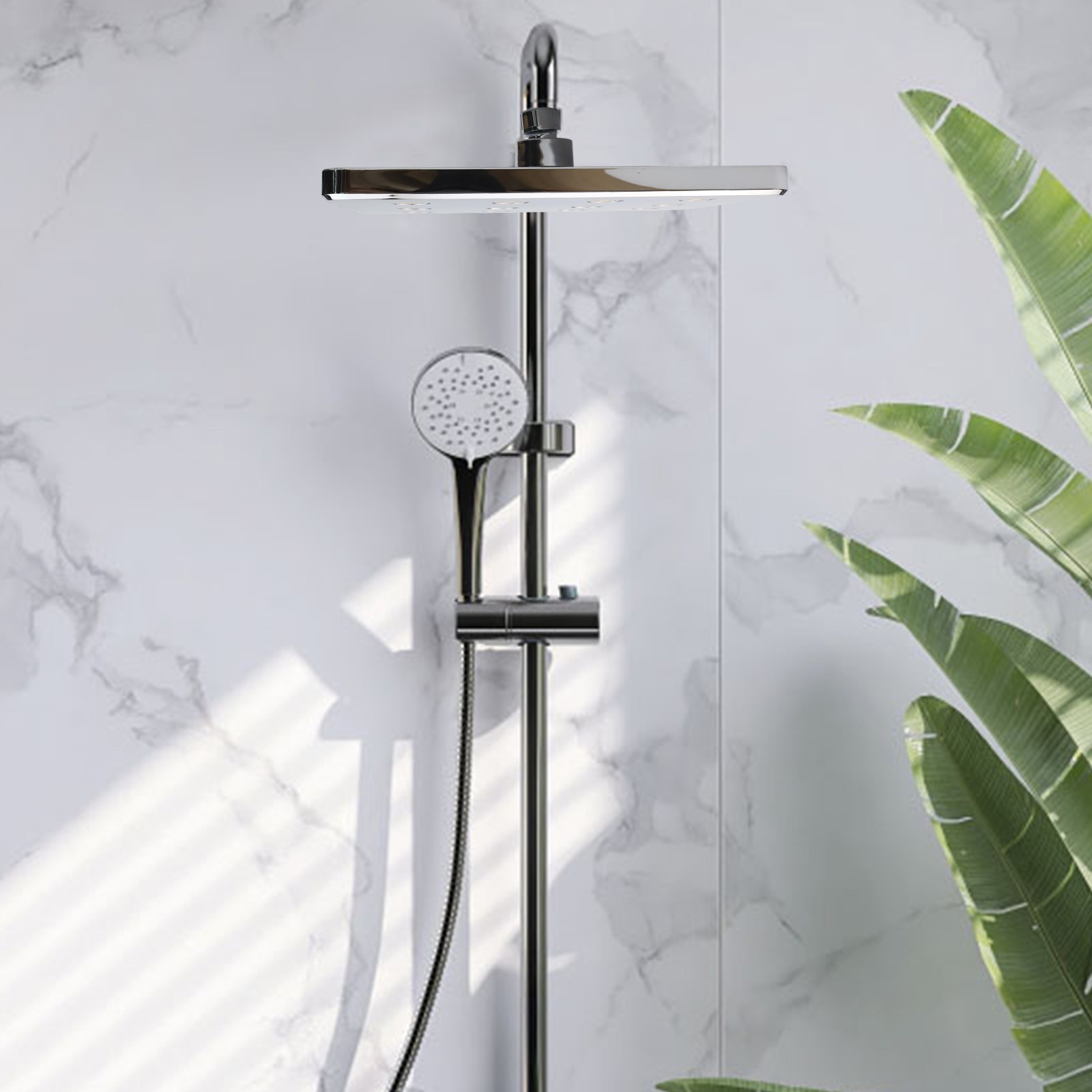 Pressurized 10 Inch Shower Head with Anti Blocking System for Easy Use