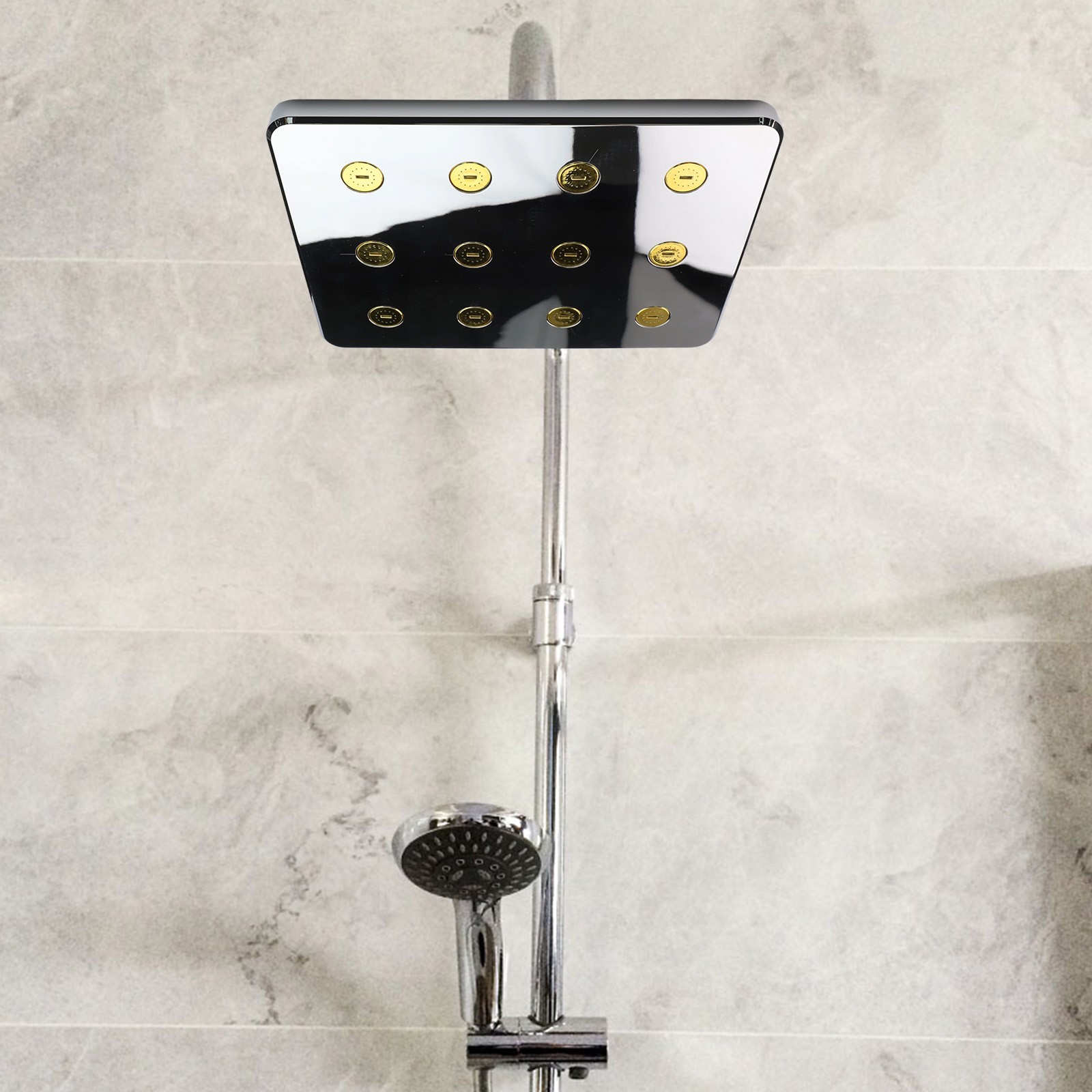 Pressurized 10 Inch Shower Head with Anti Blocking System for Easy Use