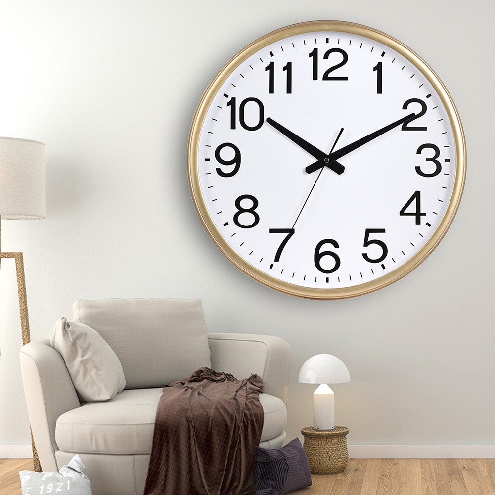 13 Inch Modern Wall Clock with Non Ticking Feature for Quick Time Check