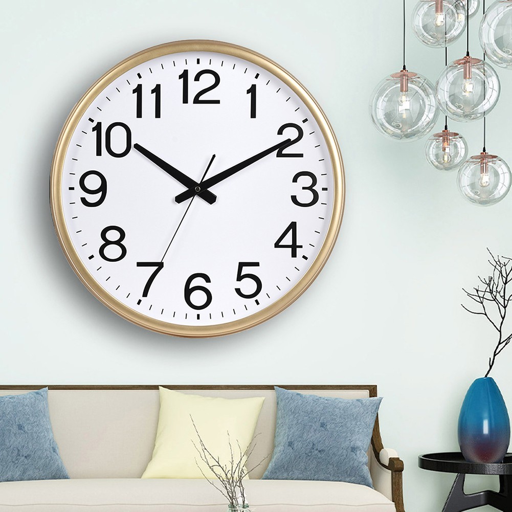 13 Inch Modern Wall Clock with Non Ticking Feature for Quick Time Check