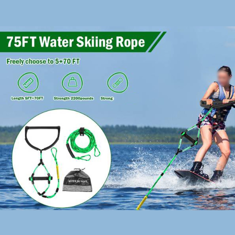 75FT Water Ski Rope With 15in Handle 6.3in Handle Tow Rope For Tubing 4 Sections - Picture 34 of 40