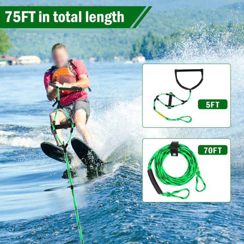 75FT Water Ski Rope With 15in Handle 6.3in Handle Tow Rope For Tubing 4 Sections - Picture 27 of 40