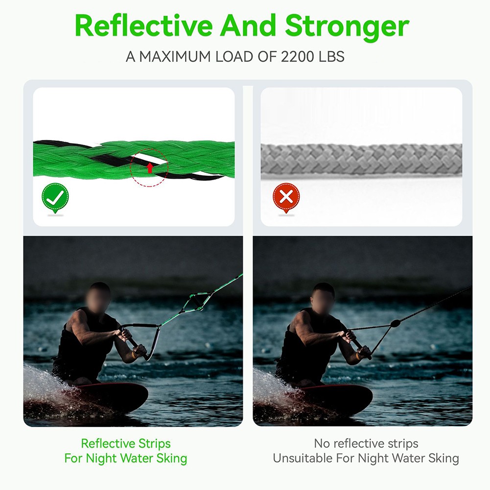 For Kneeboard Wakeboard Rope 75FT with Two Floating Handles for Watersports - Photo 27/33