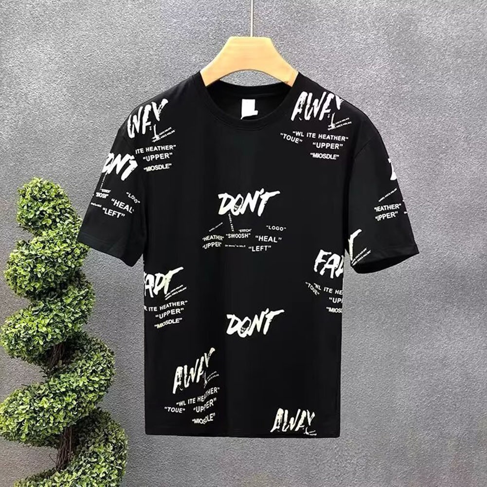 Casual Men Short Sleeve Crew Neck T Shirt with Print Blouse Activewear Style - Picture 15 of 17