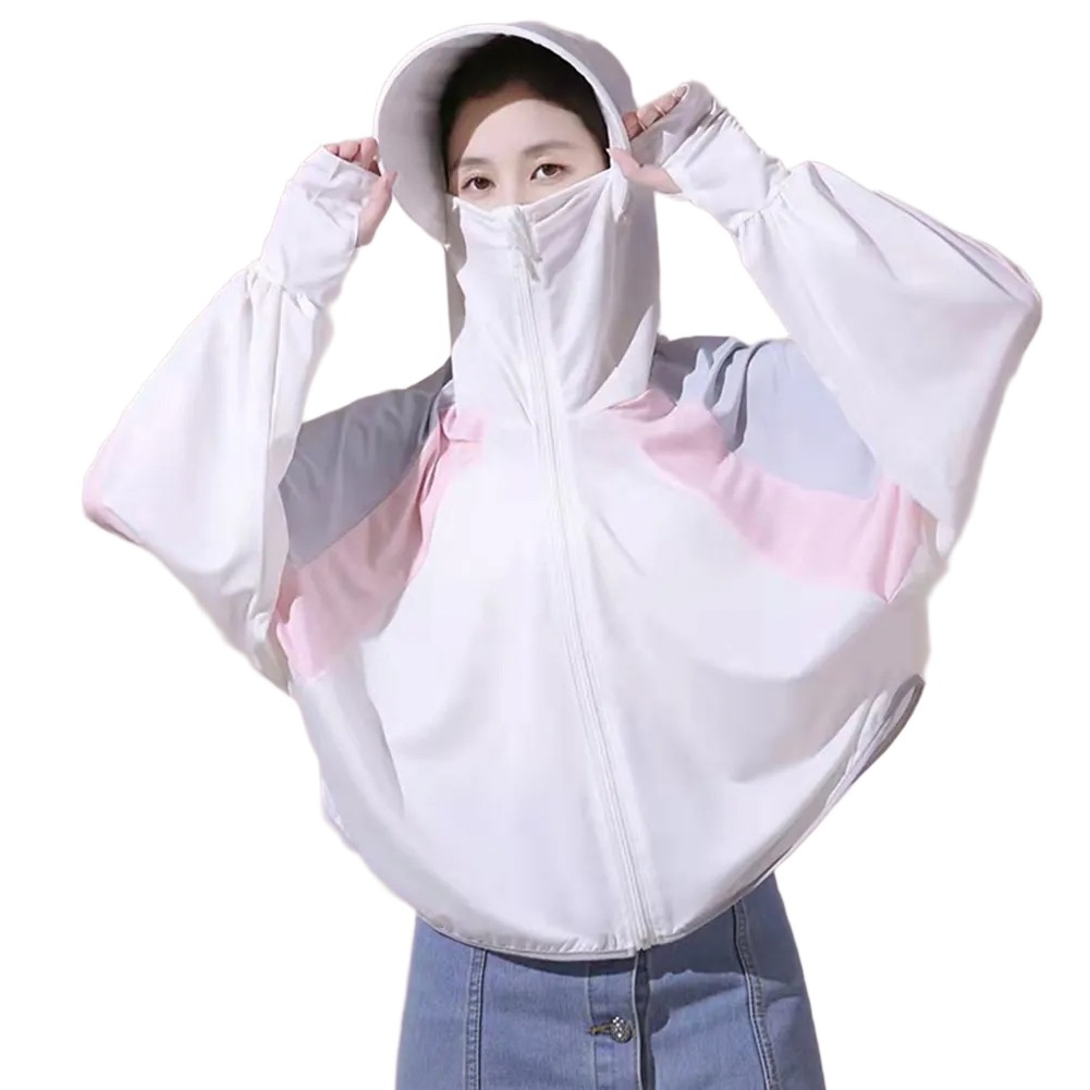 Women Breathable Hooded Jackets with Contrast Color for Sun Protection - Picture 15 of 16
