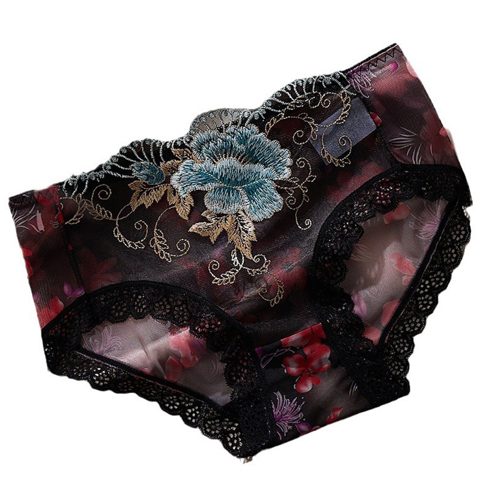 Seamless Lace Embroidered Underwear Low Rise for Women Spring Summer Use - Picture 9 of 18