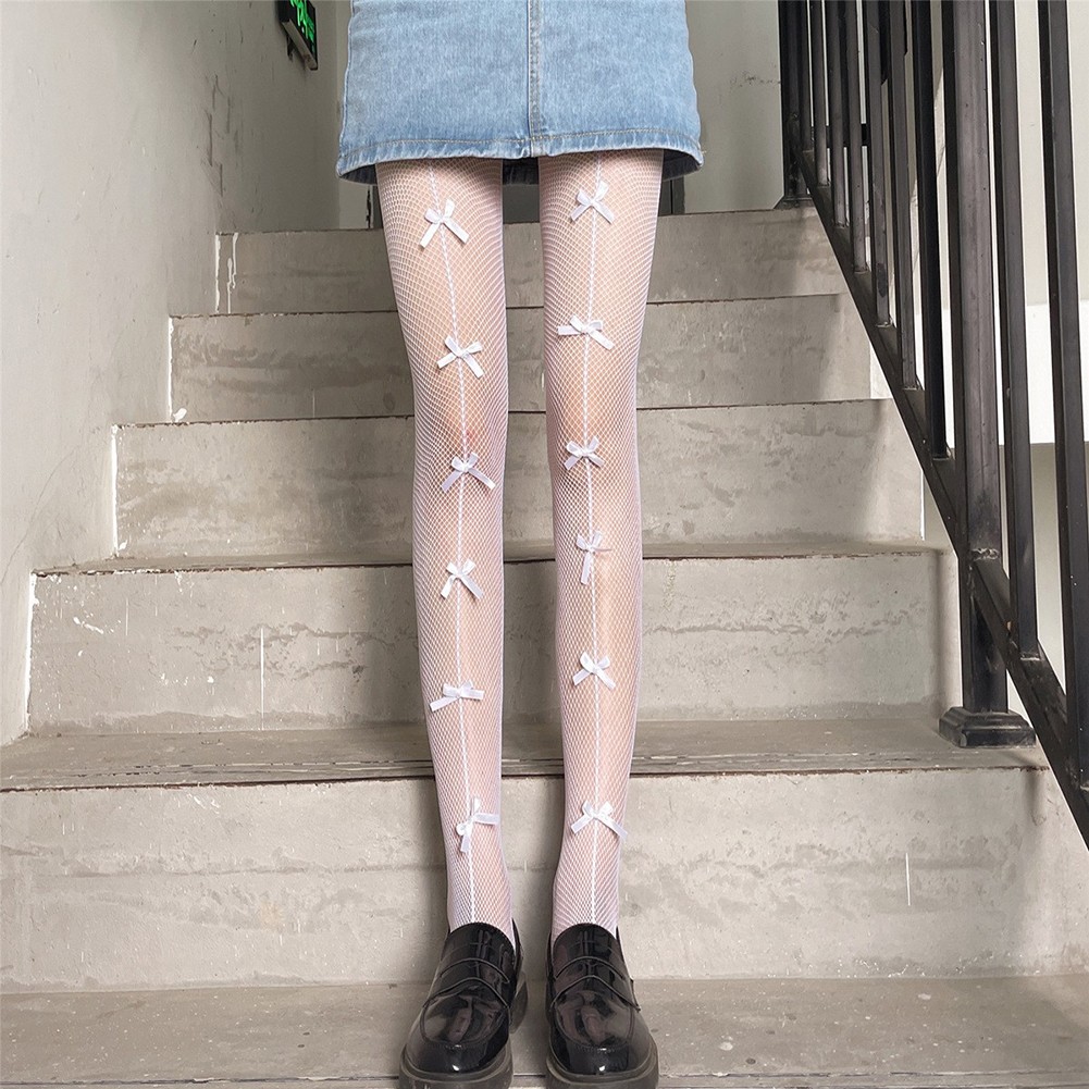 Unique Butterfly Knot Women's Pantyhose Thin Fishnet Socks for Casual Wear - Picture 16 of 16