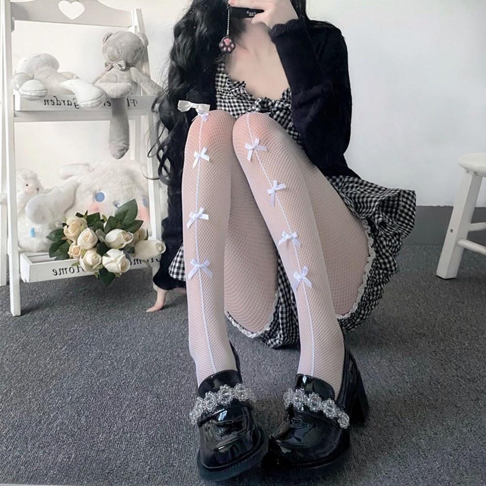 Unique Butterfly Knot Women's Pantyhose Thin Fishnet Socks for Casual Wear - Picture 14 of 16