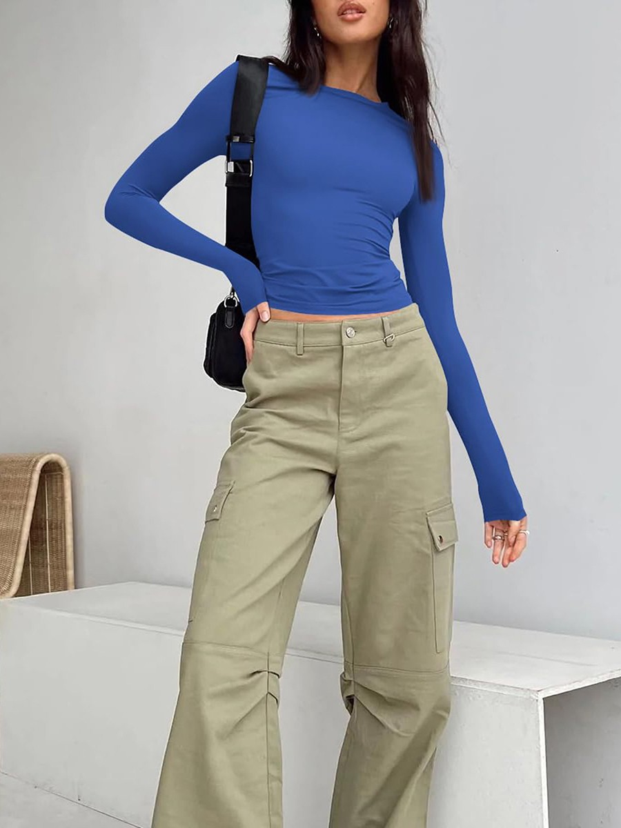 Comfortable Women's Long Sleeve Slim Fit T Shirt for Vacation and Daily - Picture 71 of 90