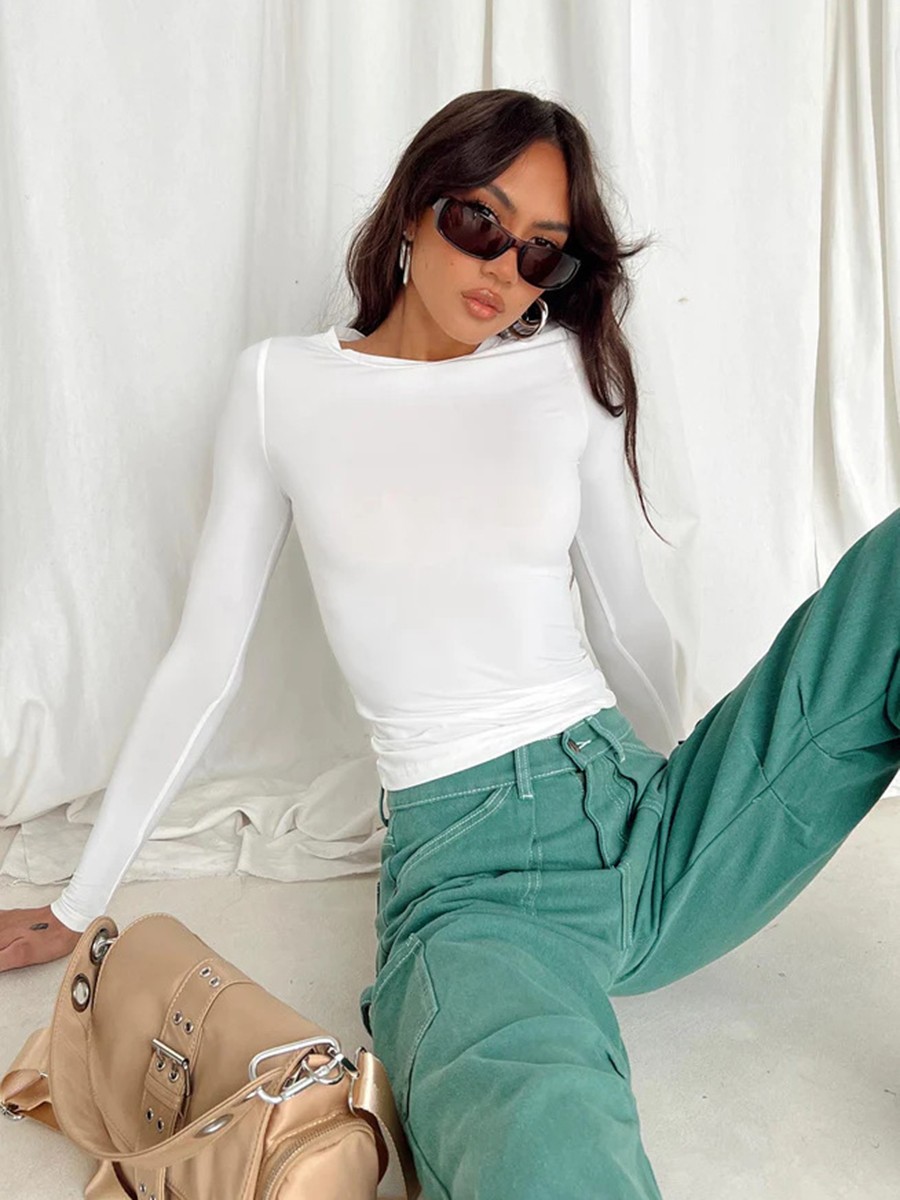 Comfortable Women's Long Sleeve Slim Fit T Shirt for Vacation and Daily - Picture 39 of 90