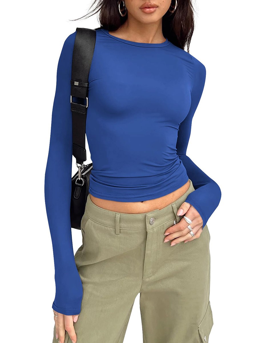 Comfortable Women's Long Sleeve Slim Fit T Shirt for Vacation and Daily - Picture 68 of 90
