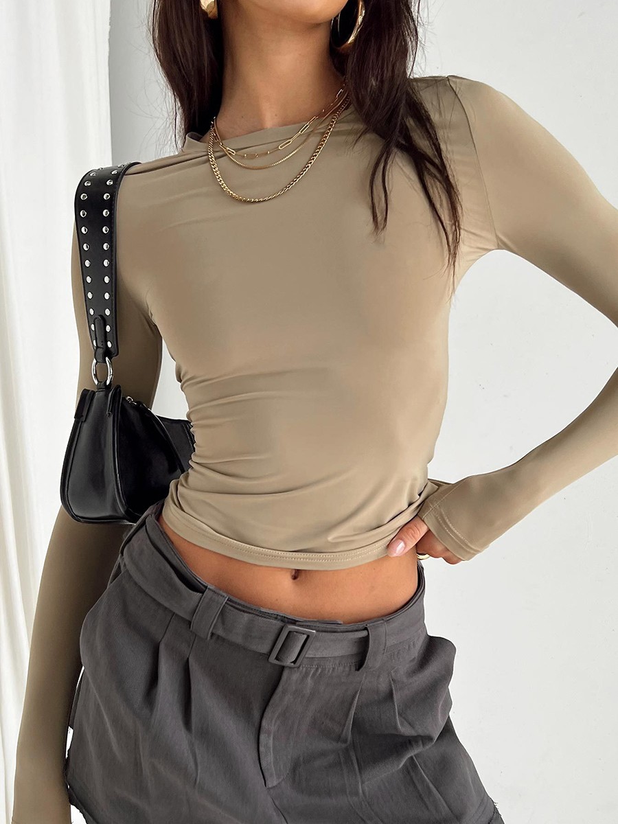 Comfortable Women's Long Sleeve Slim Fit T Shirt for Vacation and Daily - Picture 50 of 90