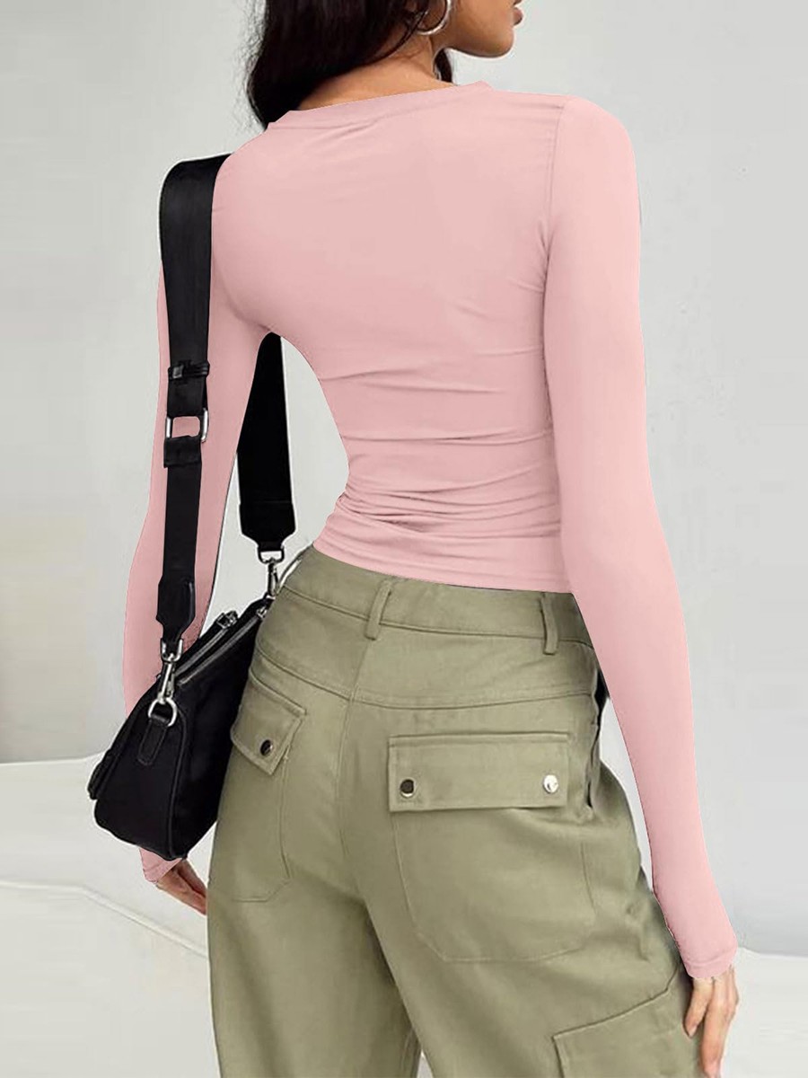 Comfortable Women's Long Sleeve Slim Fit T Shirt for Vacation and Daily - Picture 86 of 90