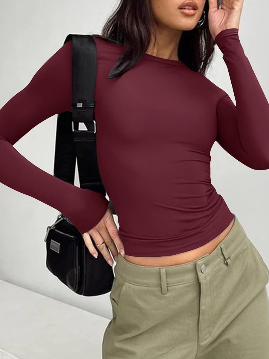 Comfortable Women's Long Sleeve Slim Fit T Shirt for Vacation and Daily - Picture 77 of 90