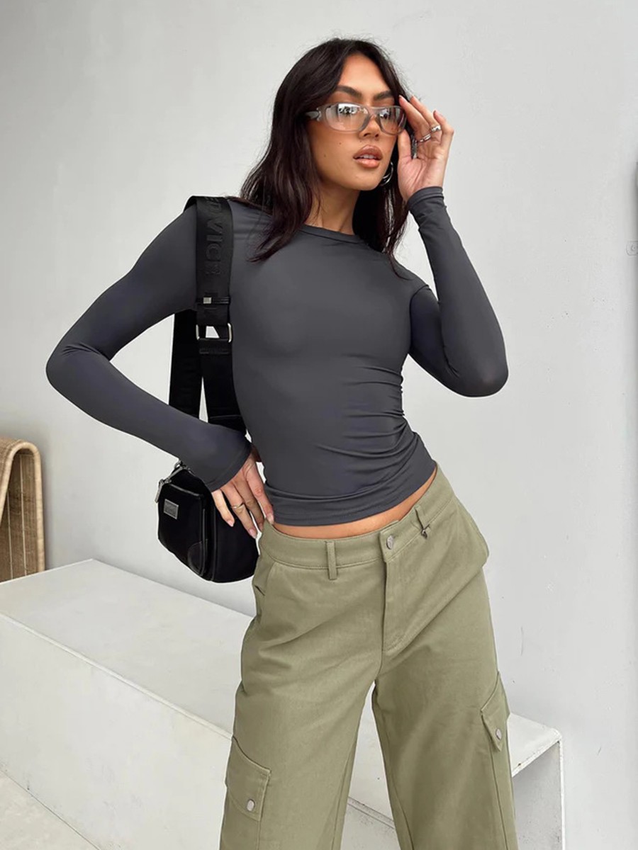 Comfortable Women's Long Sleeve Slim Fit T Shirt for Vacation and Daily - Picture 29 of 90