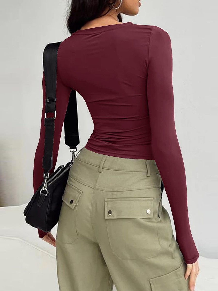 Comfortable Women's Long Sleeve Slim Fit T Shirt for Vacation and Daily - Picture 78 of 90