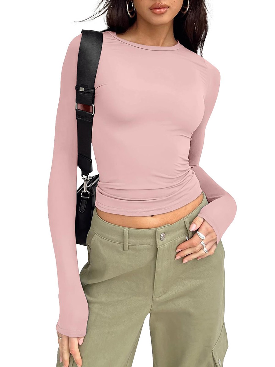 Comfortable Women's Long Sleeve Slim Fit T Shirt for Vacation and Daily - Picture 84 of 90
