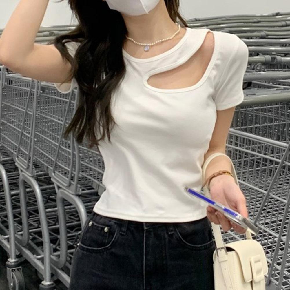 Elegant Women's Off Shoulder Short Sleeve Top for Daily Wear and Outings - Picture 5 of 12